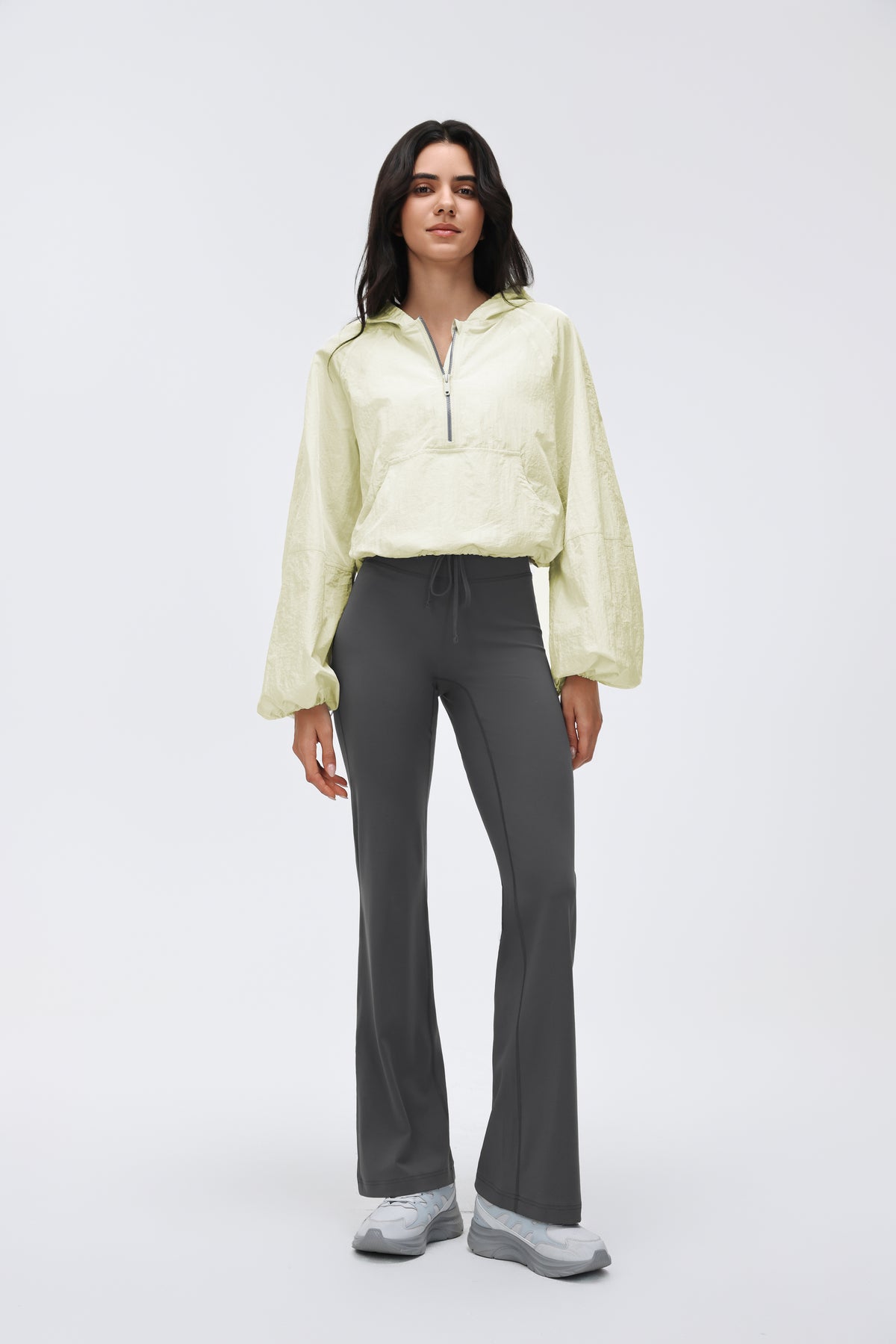High-waist Flared Pants Drawstring view 7
