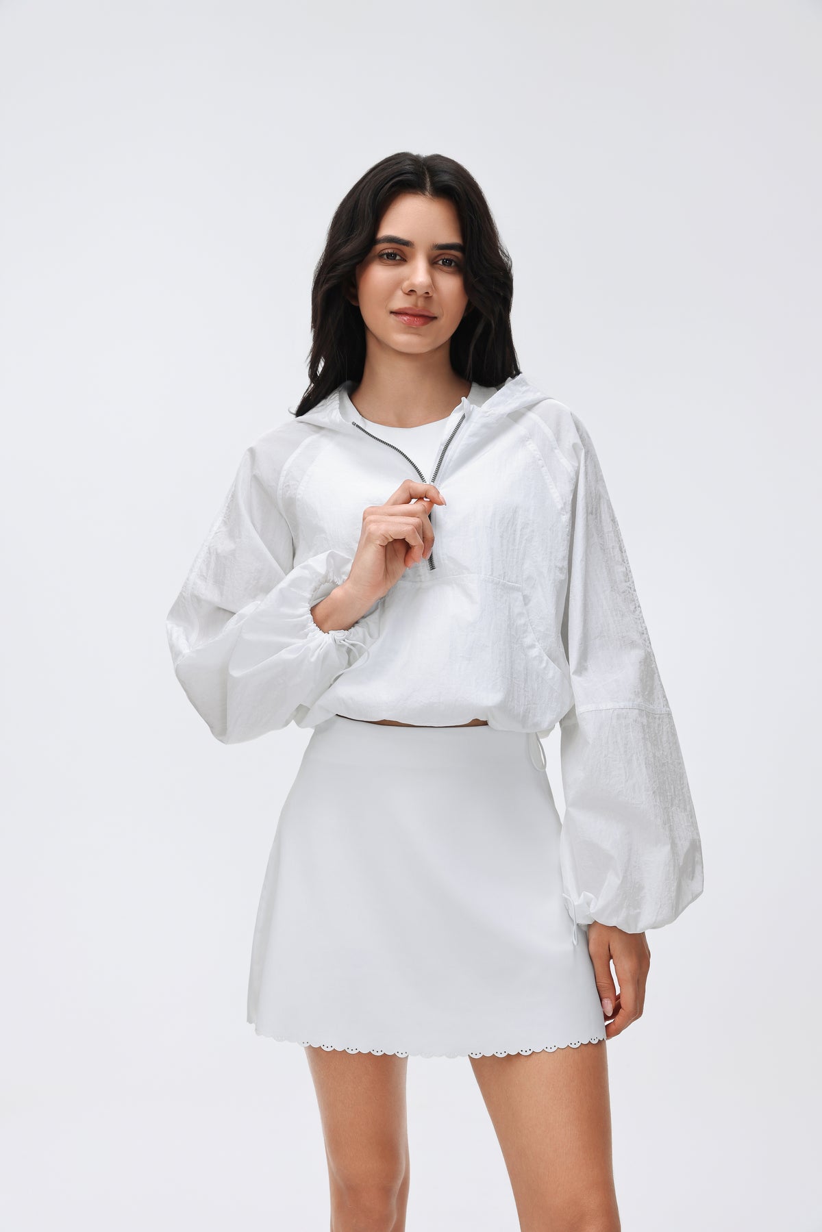 Lightweight Hooded Jacket Half-placket/Breathable/Sun Protection