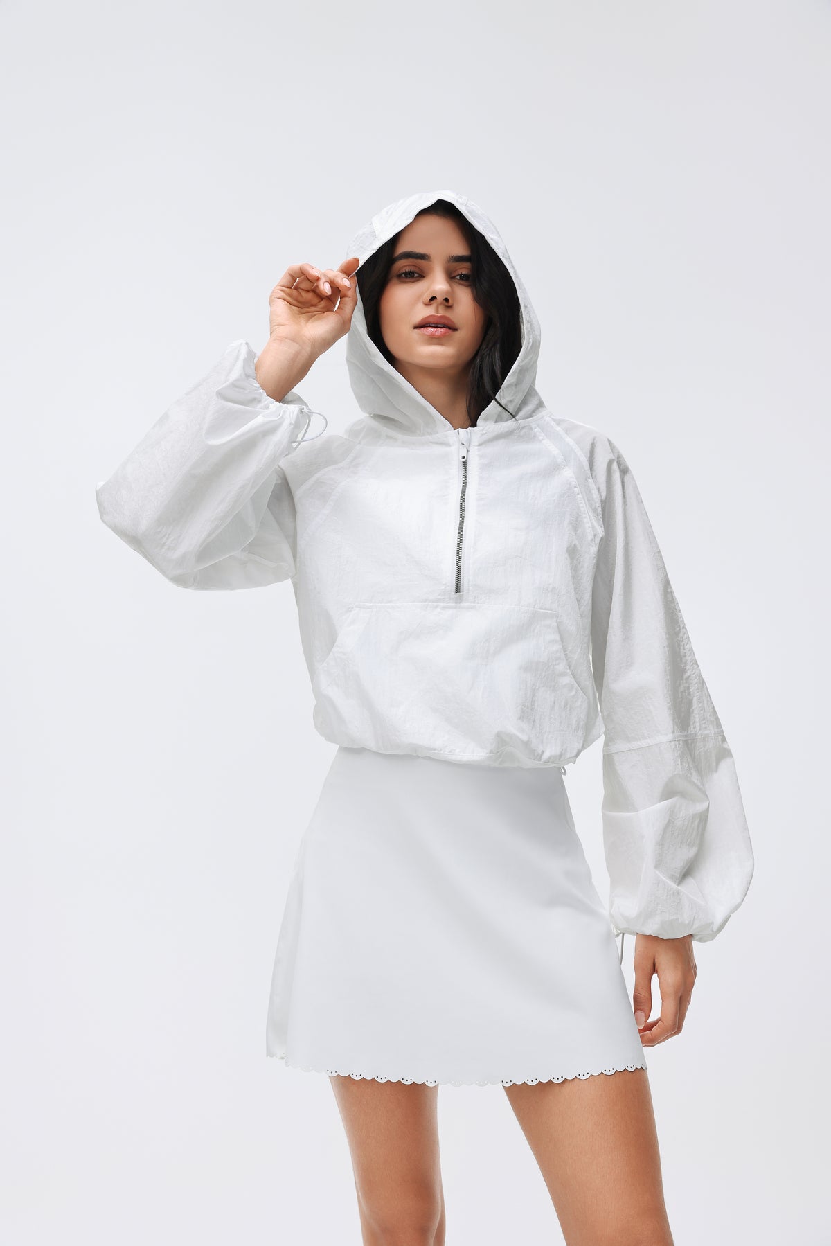 Lightweight Hooded Jacket Half-placket/Breathable/Sun Protection view 4