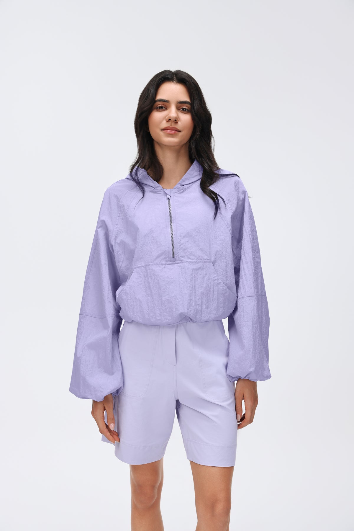 Lightweight Hooded Jacket Half-placket/Breathable/Sun Protection view 5