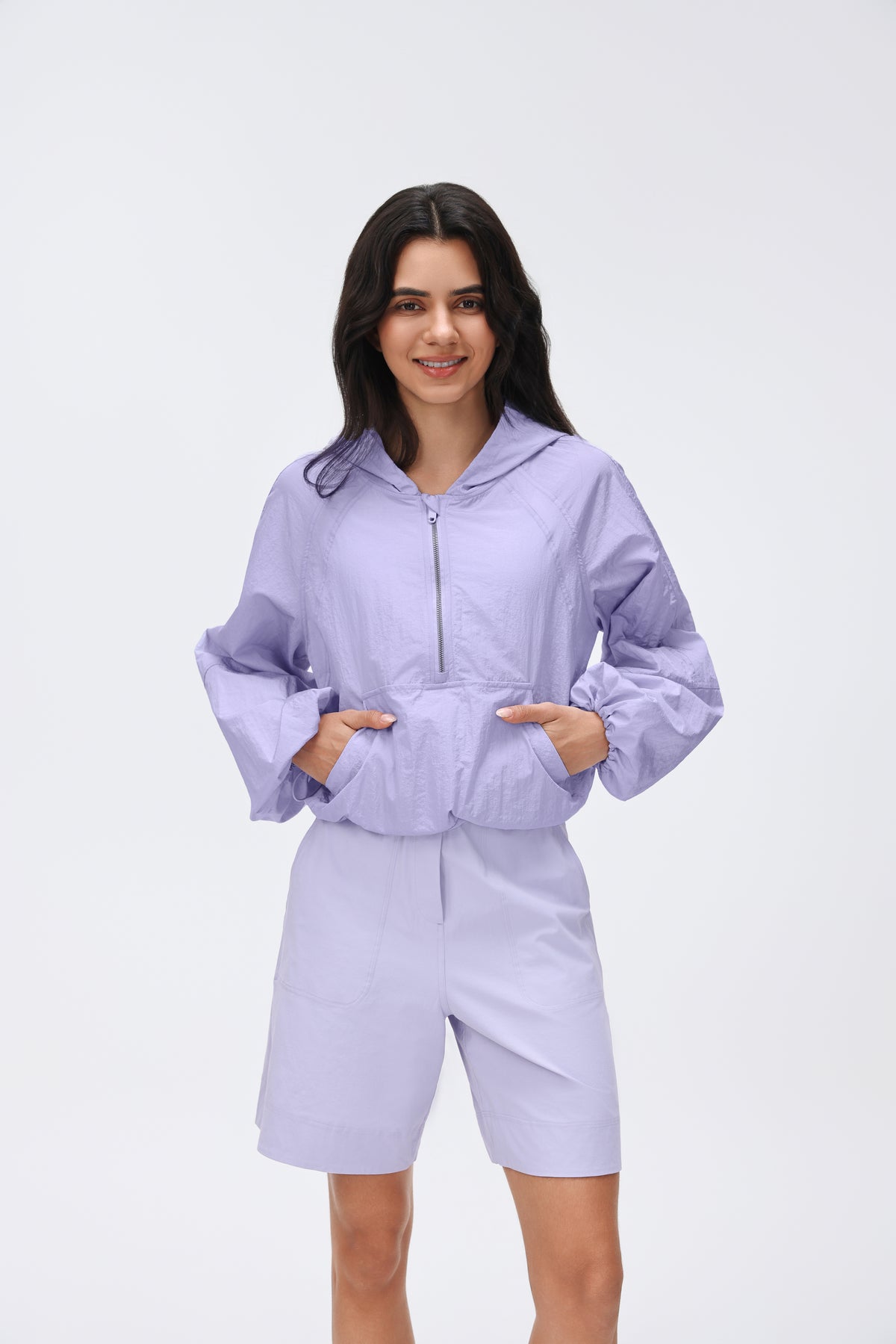 Lightweight Hooded Jacket Half-placket/Breathable/Sun Protection view 6
