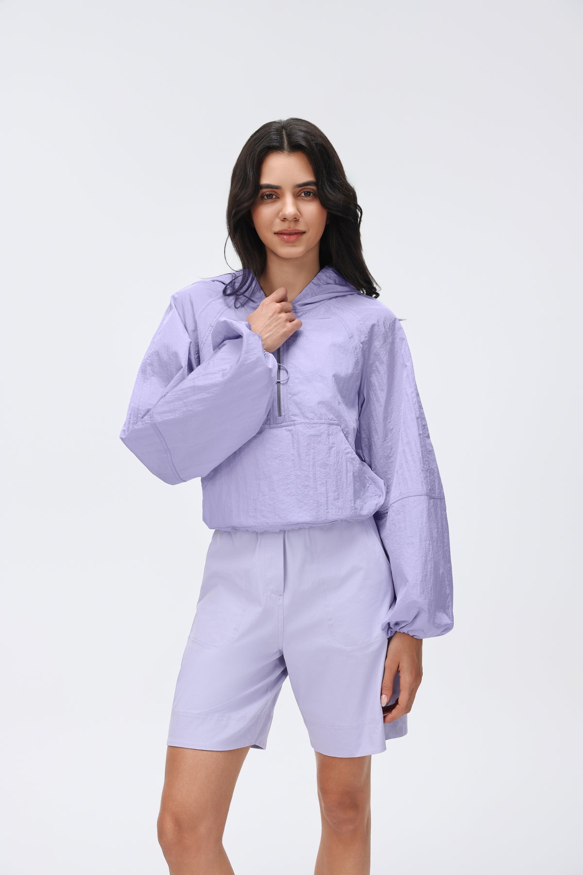 Lightweight Hooded Jacket Half-placket/Breathable/Sun Protection view 7