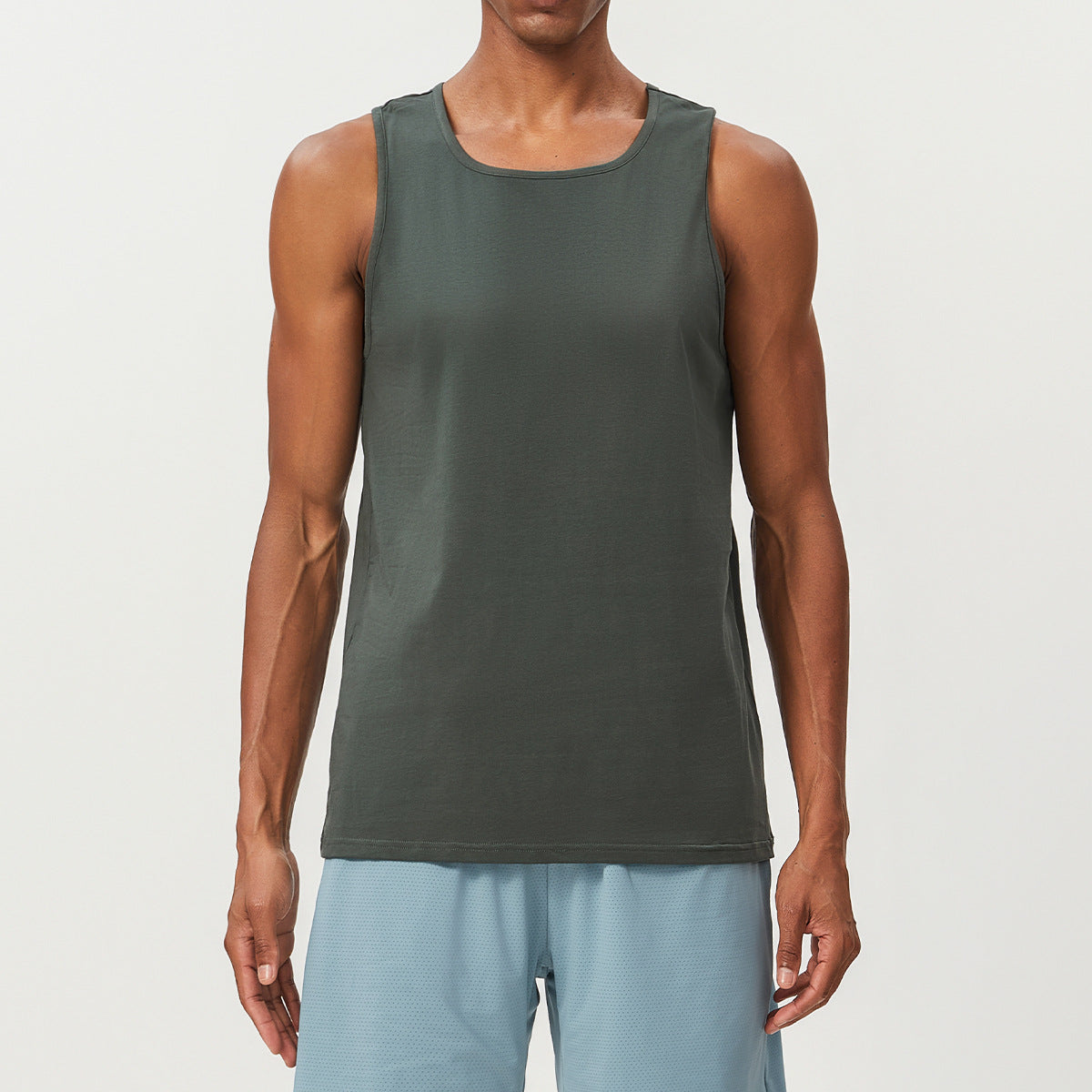 Men’s Cotton Blend Sleeveless Sports Tank Top view 5