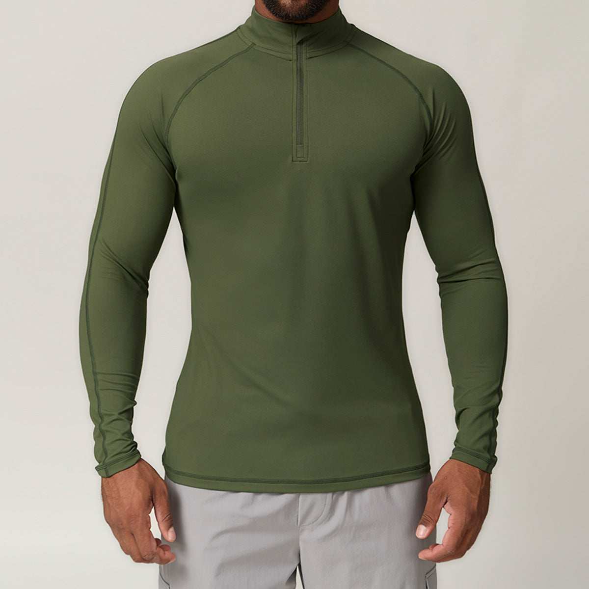 Men’s Half-Zip Long Sleeve Performance Training Top view 2