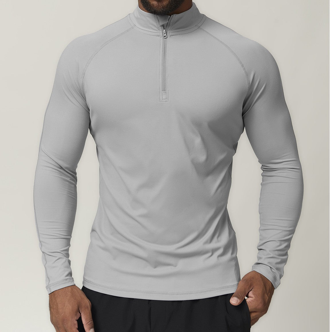Men’s Half-Zip Long Sleeve Performance Training Top view 3