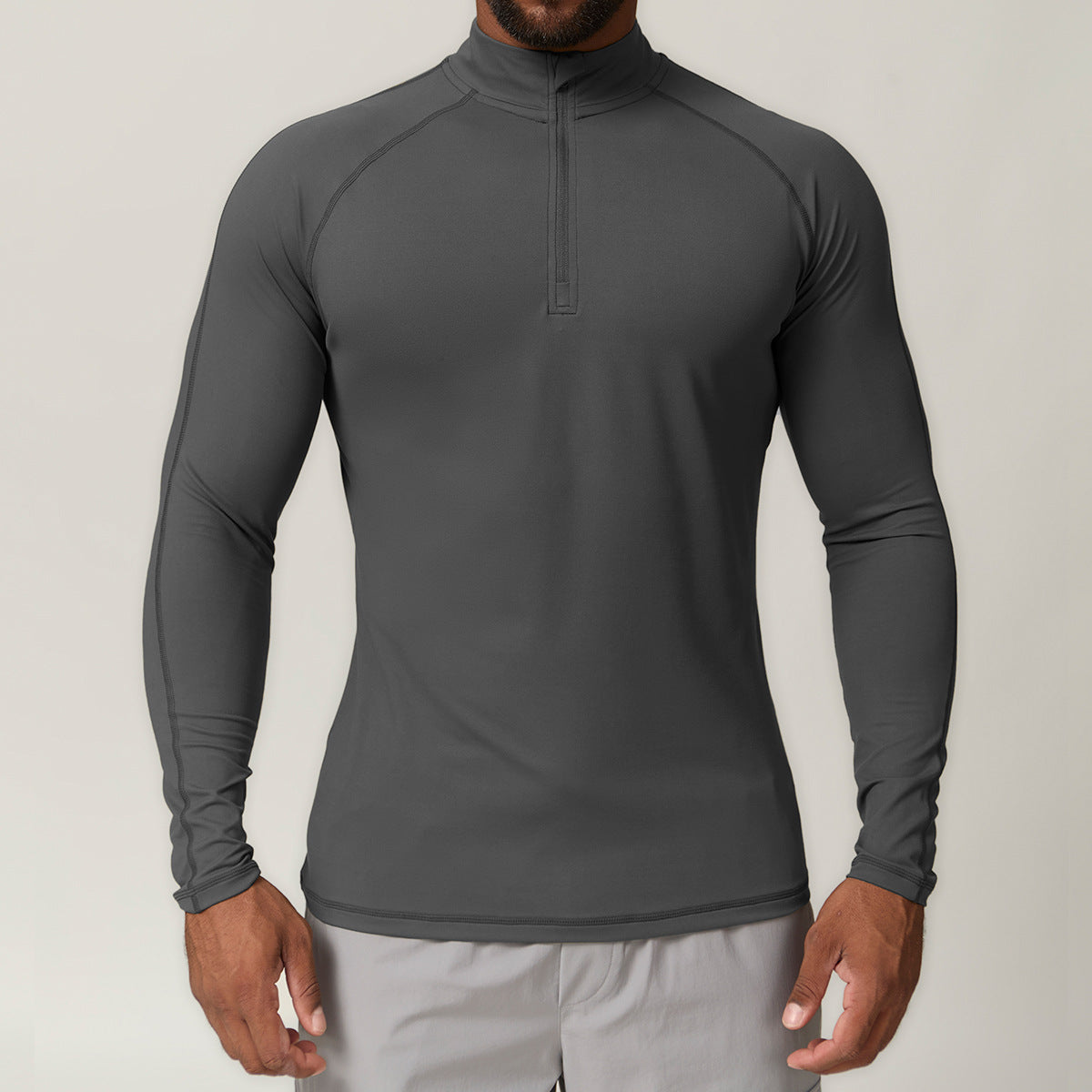 Men’s Half-Zip Long Sleeve Performance Training Top view 5