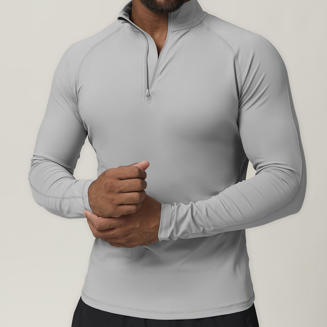 Men’s Half-Zip Long Sleeve Performance Training Top view 6