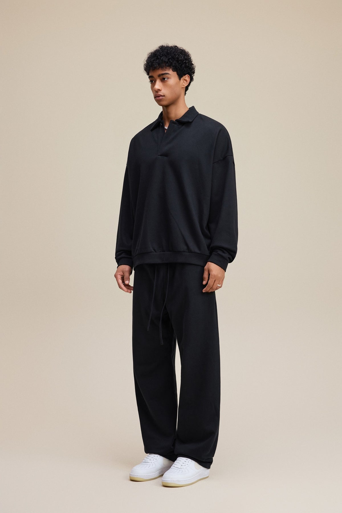 Men’s Heavyweight Fleece Oversized Polo Sweatshirt (445G) view 2