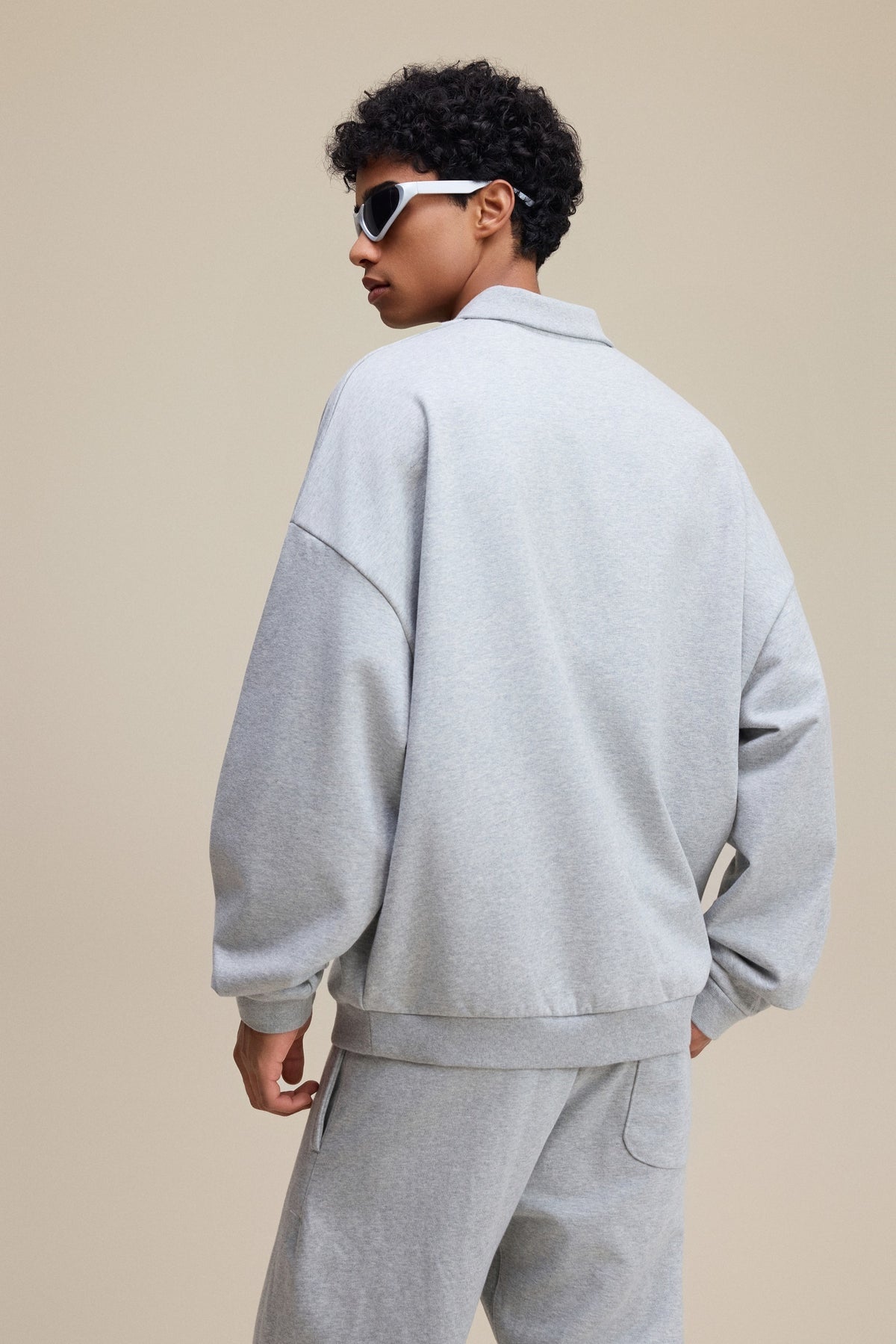 Men’s Heavyweight Fleece Oversized Polo Sweatshirt (445G) view 6