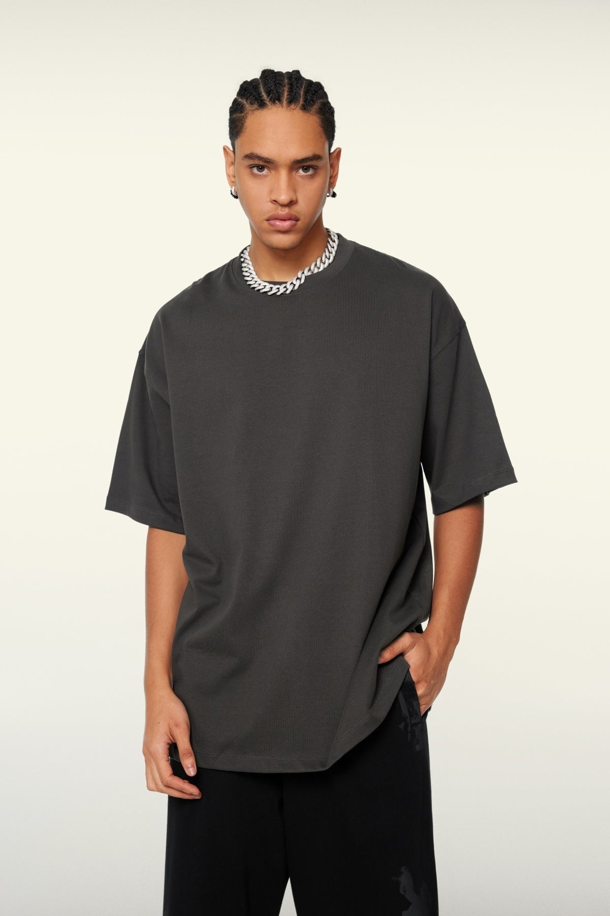 Men’s Heavyweight Oversized Cotton T-Shirt (345G) view 4
