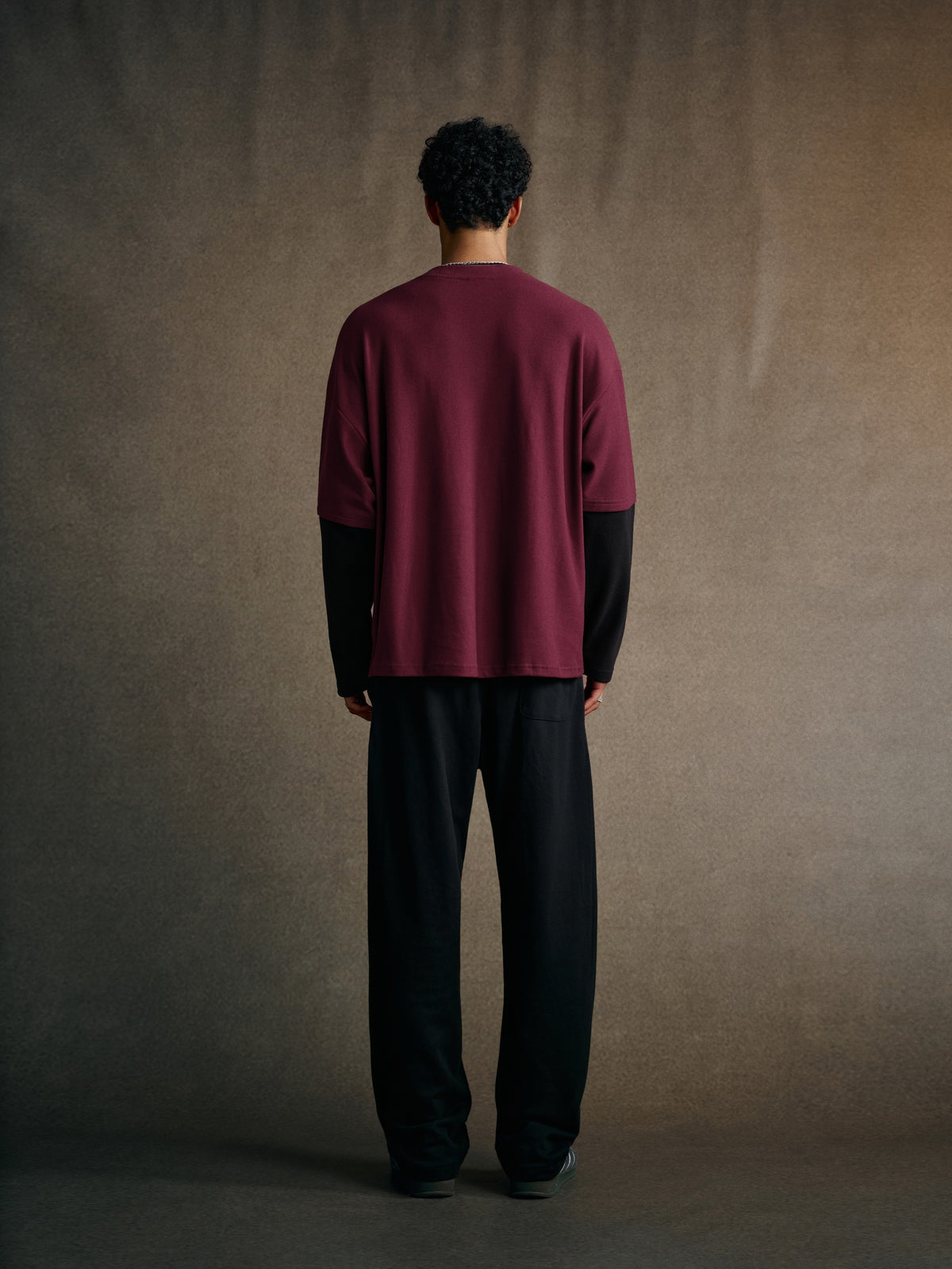 Men’s Layered Contrast Long Sleeve T-Shirt (320G) view 3