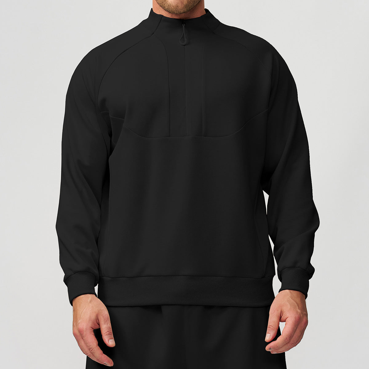 Men’s Lightweight Warm Mock Neck Sweatshirt Jacket