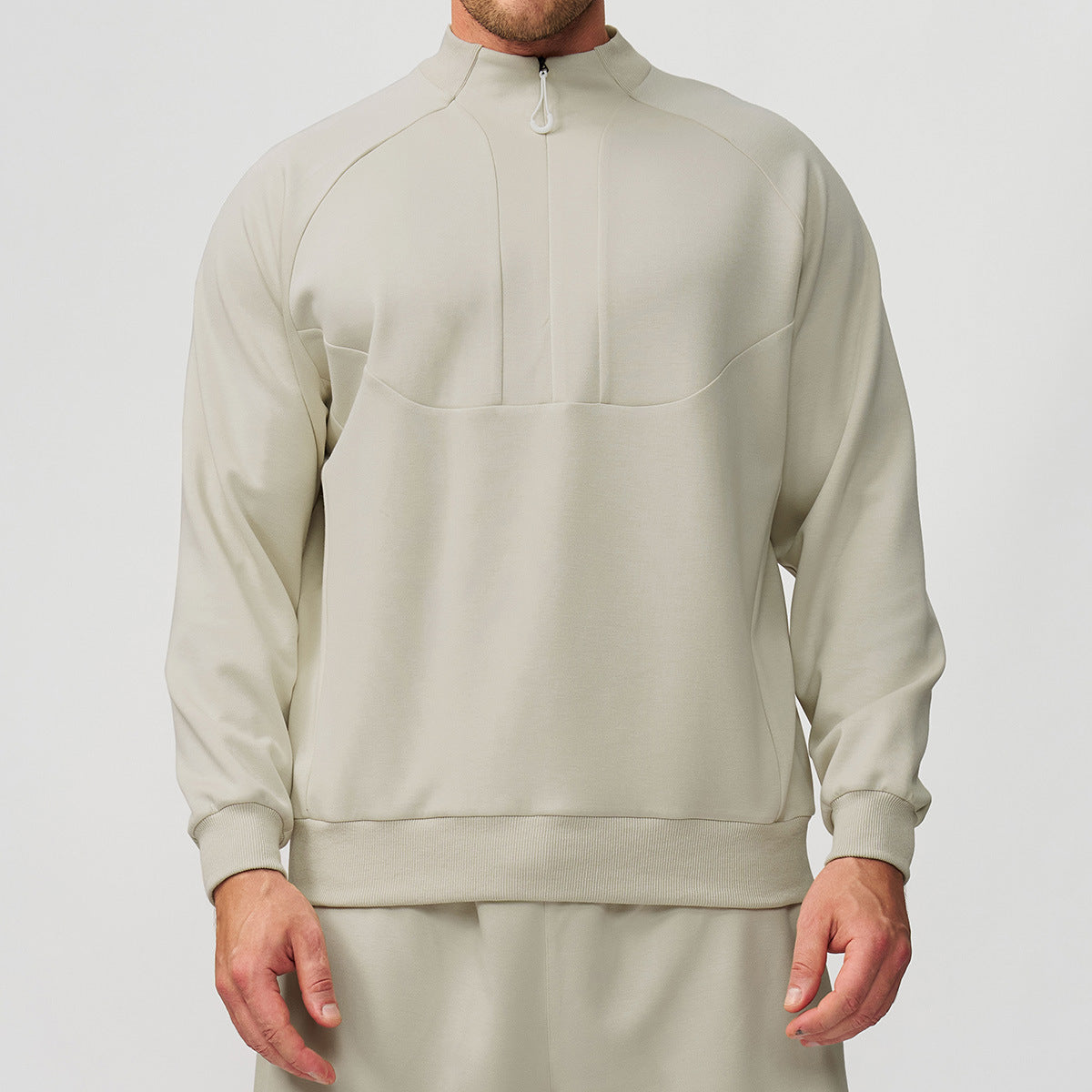 Men’s Lightweight Warm Mock Neck Sweatshirt Jacket view 2