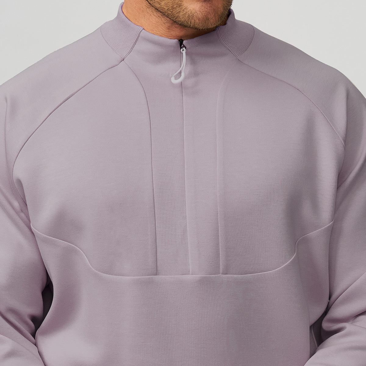 Men’s Lightweight Warm Mock Neck Sweatshirt Jacket view 5
