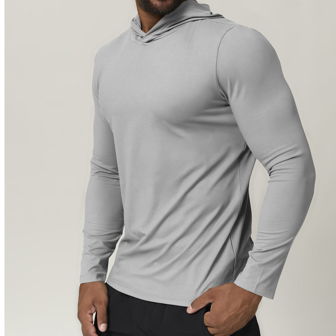 Men’s Performance Long Sleeve Hooded Training Shirt view 3