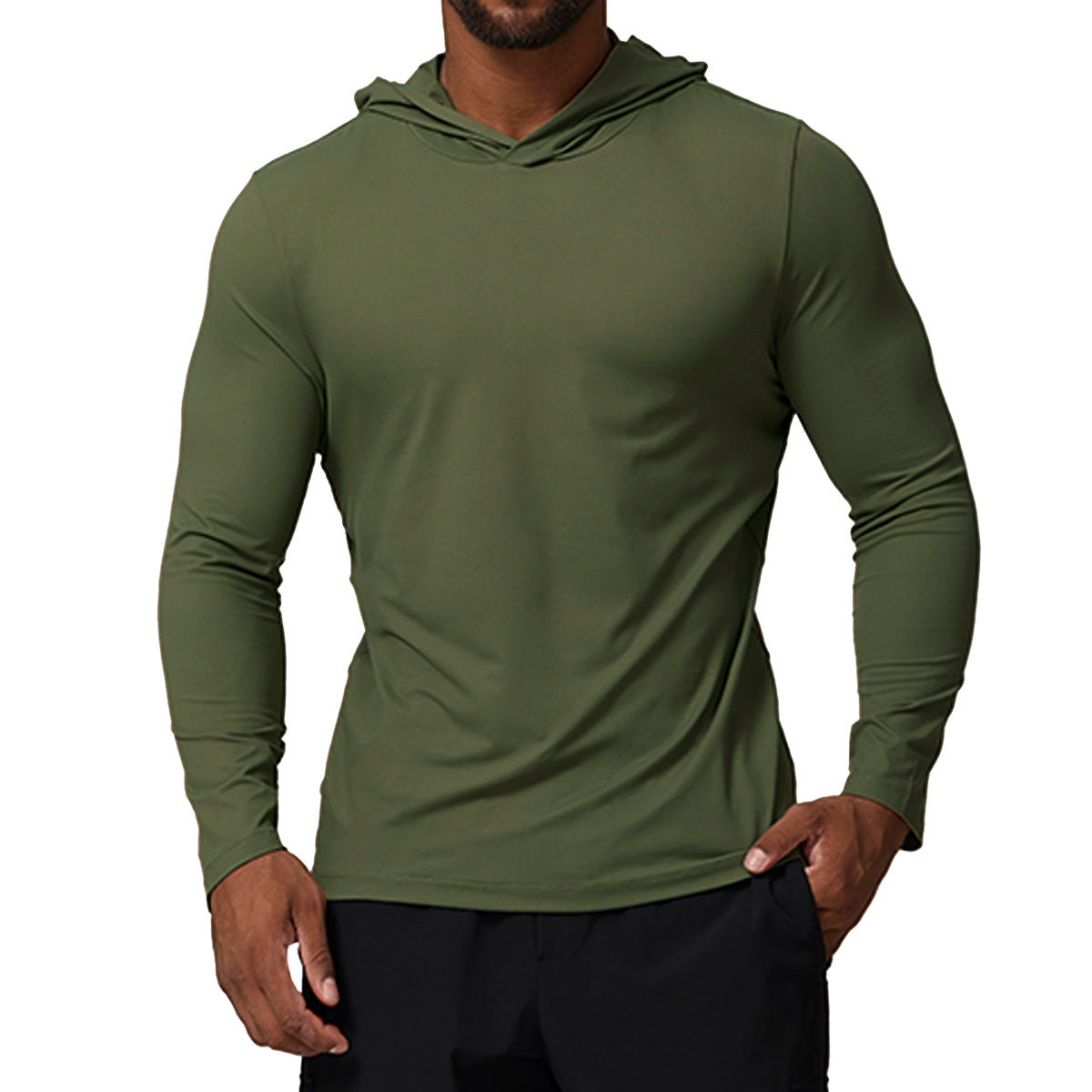 Men’s Performance Long Sleeve Hooded Training Shirt view 5