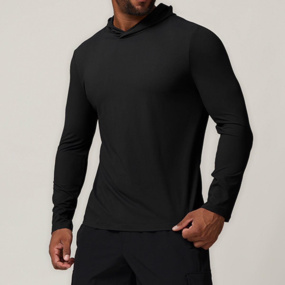 Men’s Performance Long Sleeve Hooded Training Shirt view 6