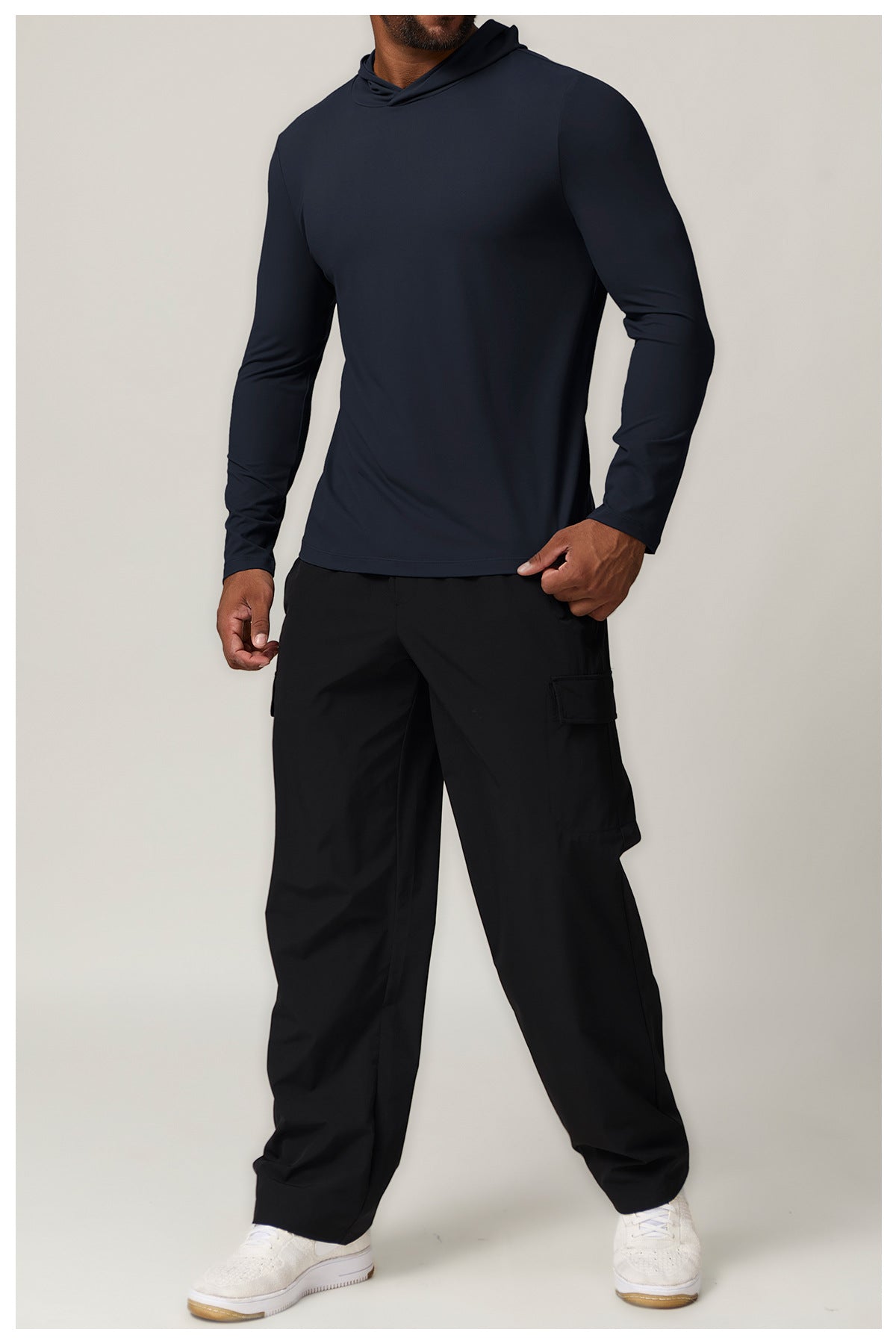 Men’s Performance Long Sleeve Hooded Training Shirt view 8
