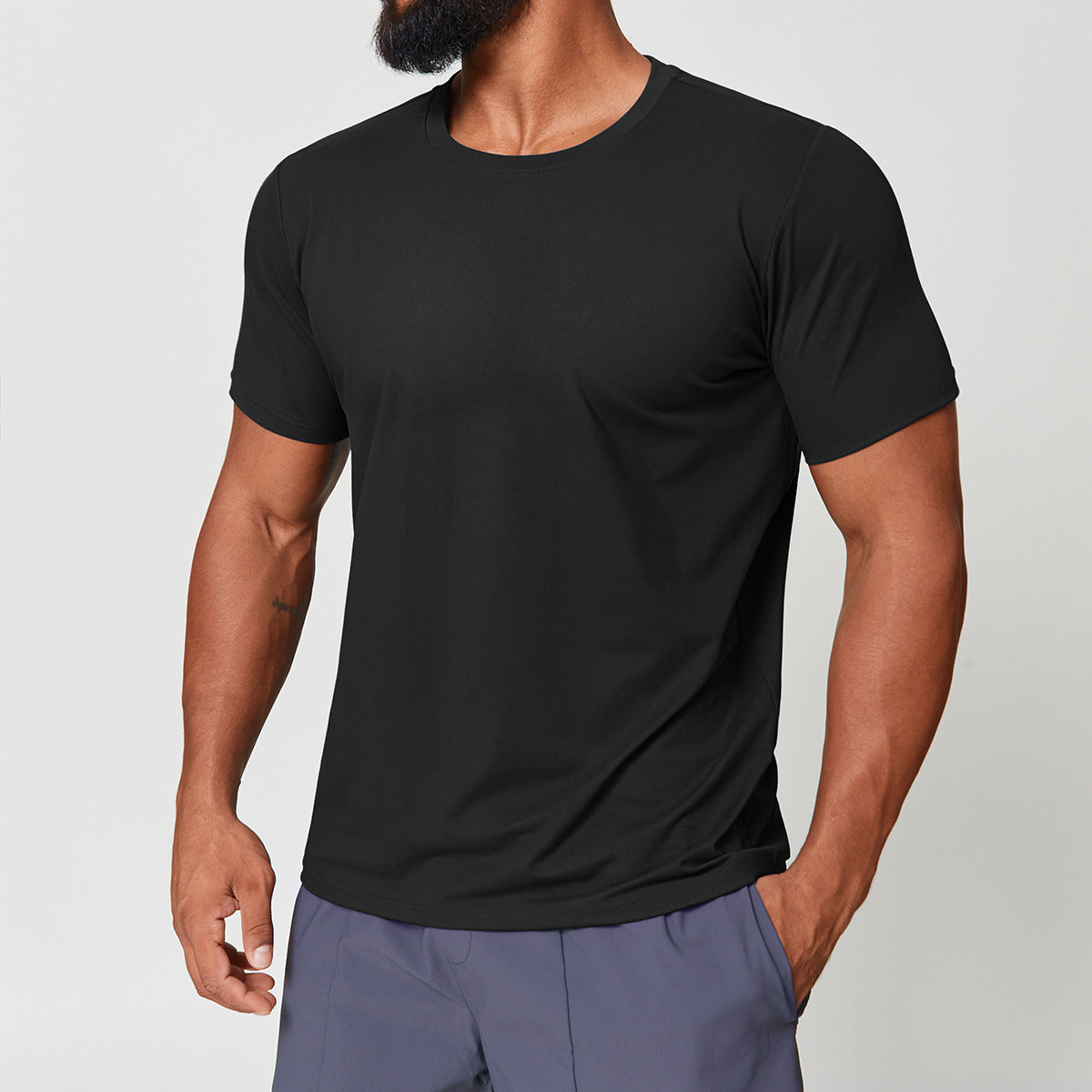 Men’s Quick-Dry Double-Brushed Crew Neck T-Shirt