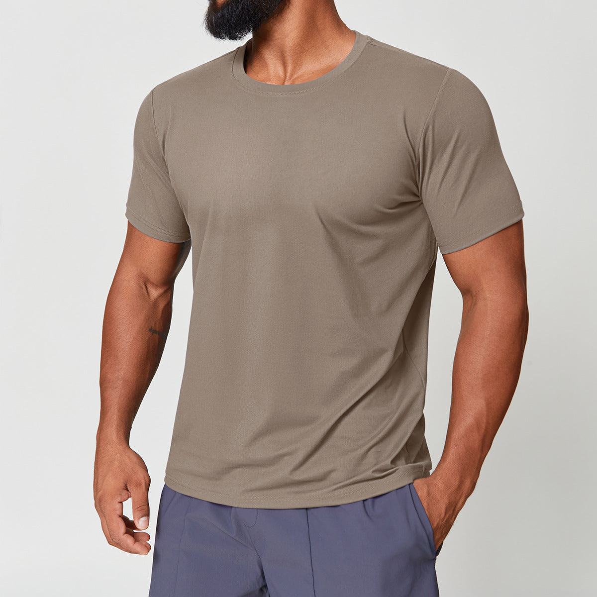 Men’s Quick-Dry Double-Brushed Crew Neck T-Shirt view 2