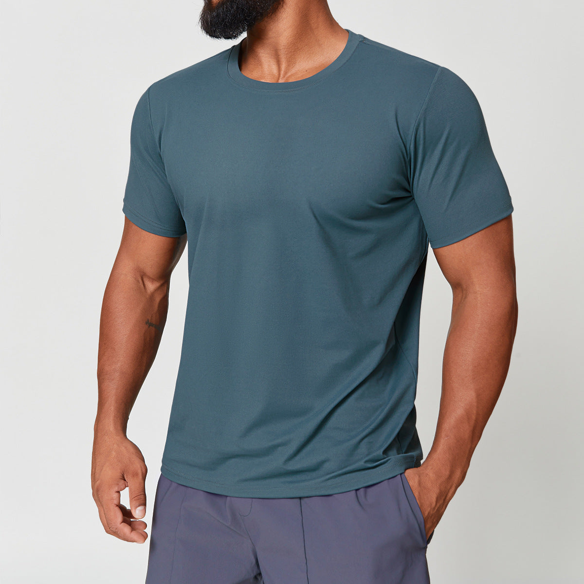 Men’s Quick-Dry Double-Brushed Crew Neck T-Shirt view 3
