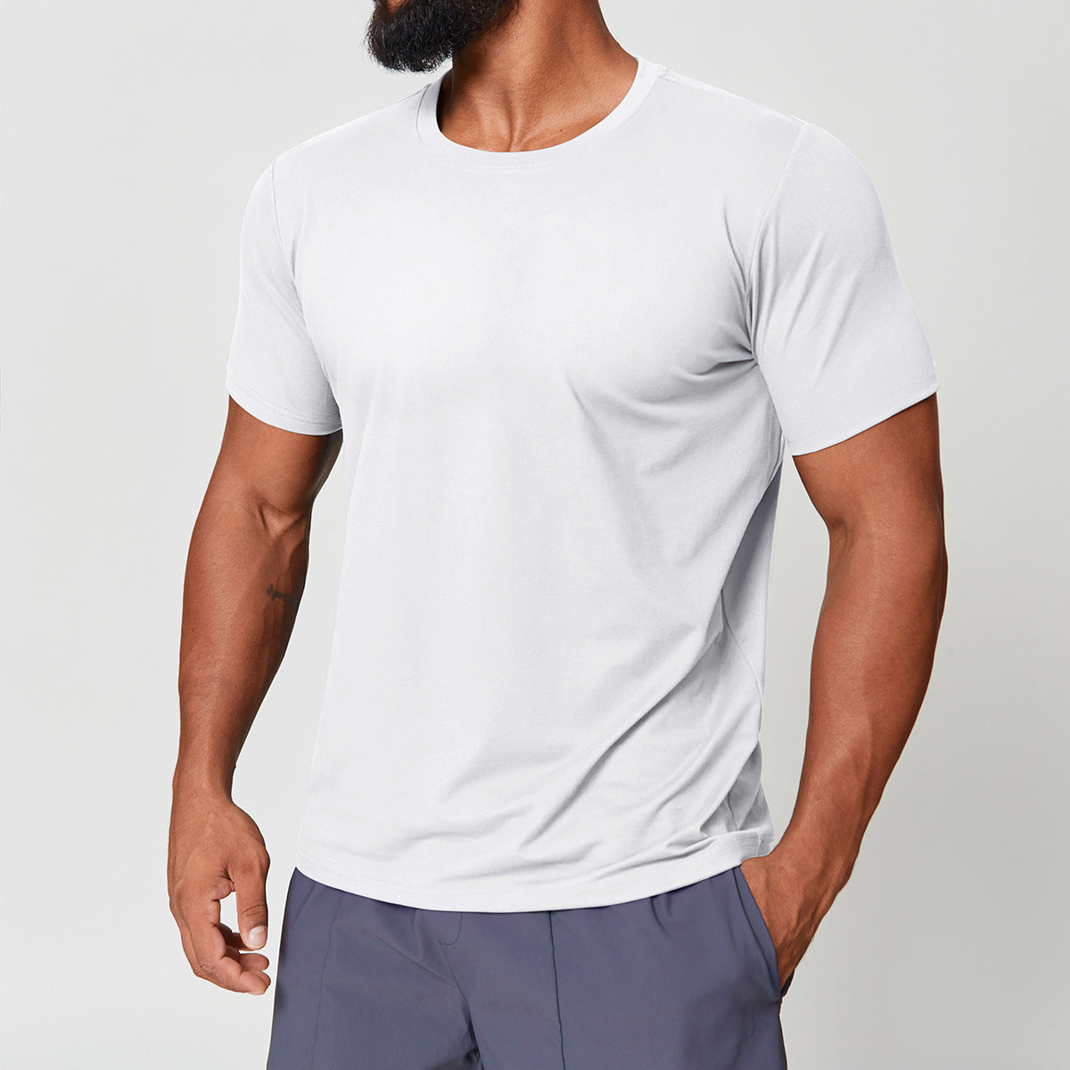 Men’s Quick-Dry Double-Brushed Crew Neck T-Shirt view 5
