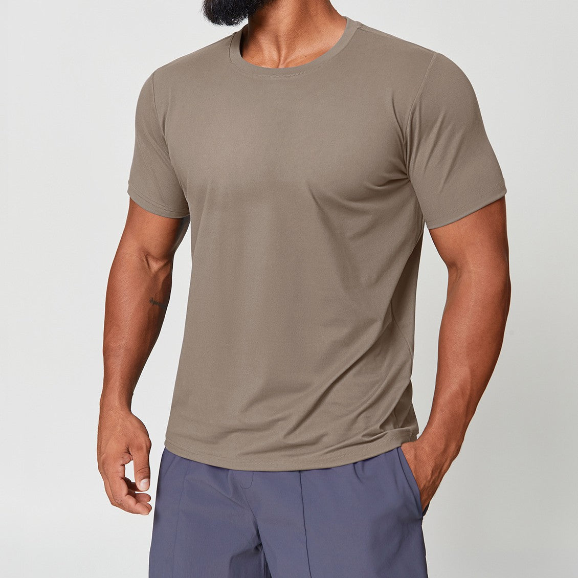 Men’s Quick-Dry Double-Brushed Crew Neck T-Shirt view 6
