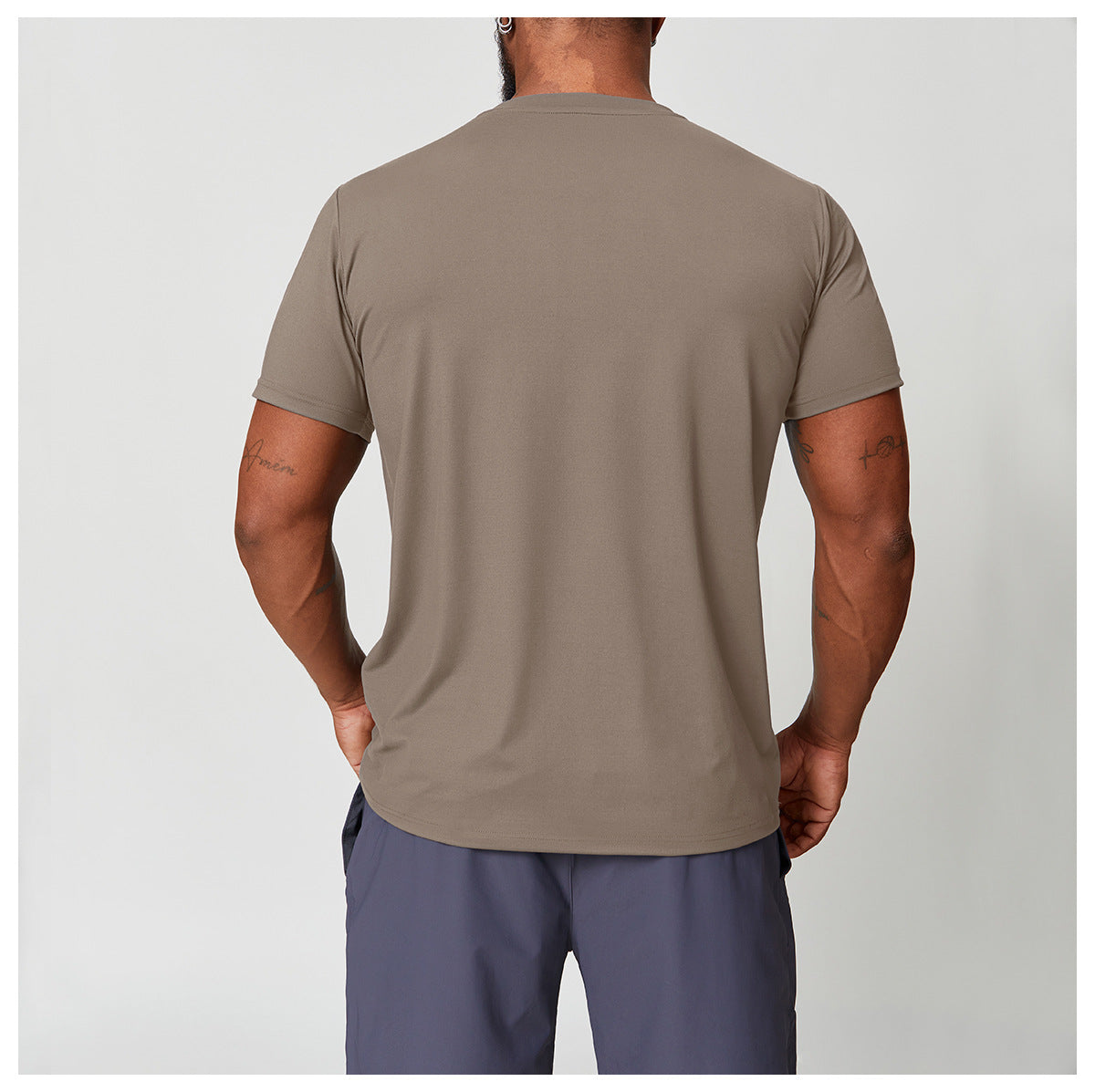 Men’s Quick-Dry Double-Brushed Crew Neck T-Shirt view 7