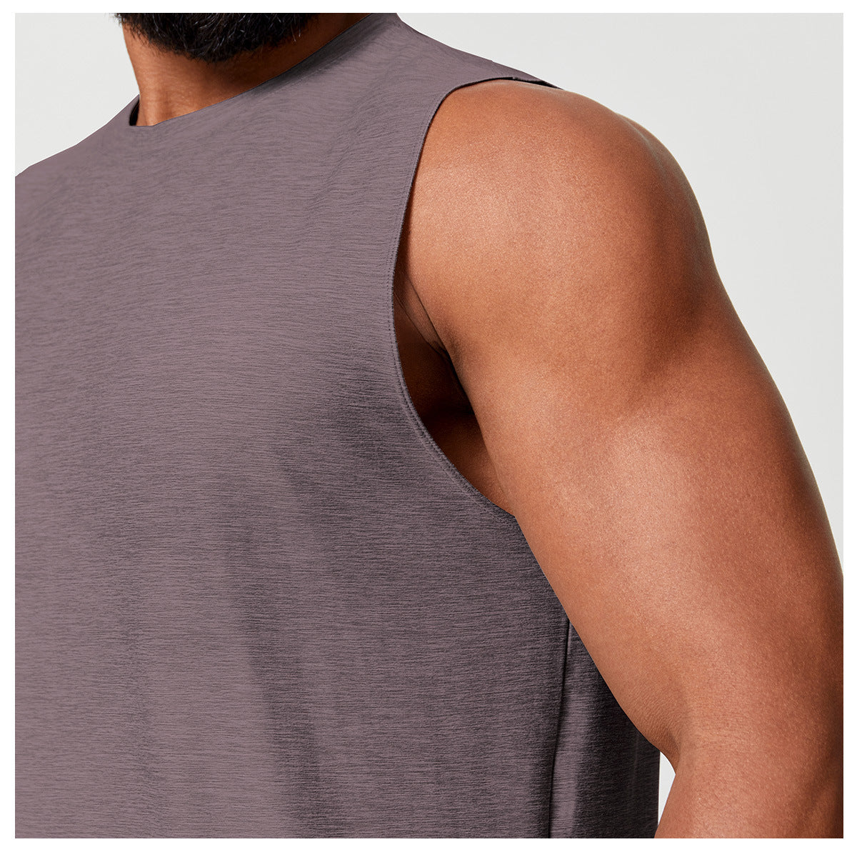 Men’s Quick-Dry Two-Tone Sleeveless Training Tank Top view 4