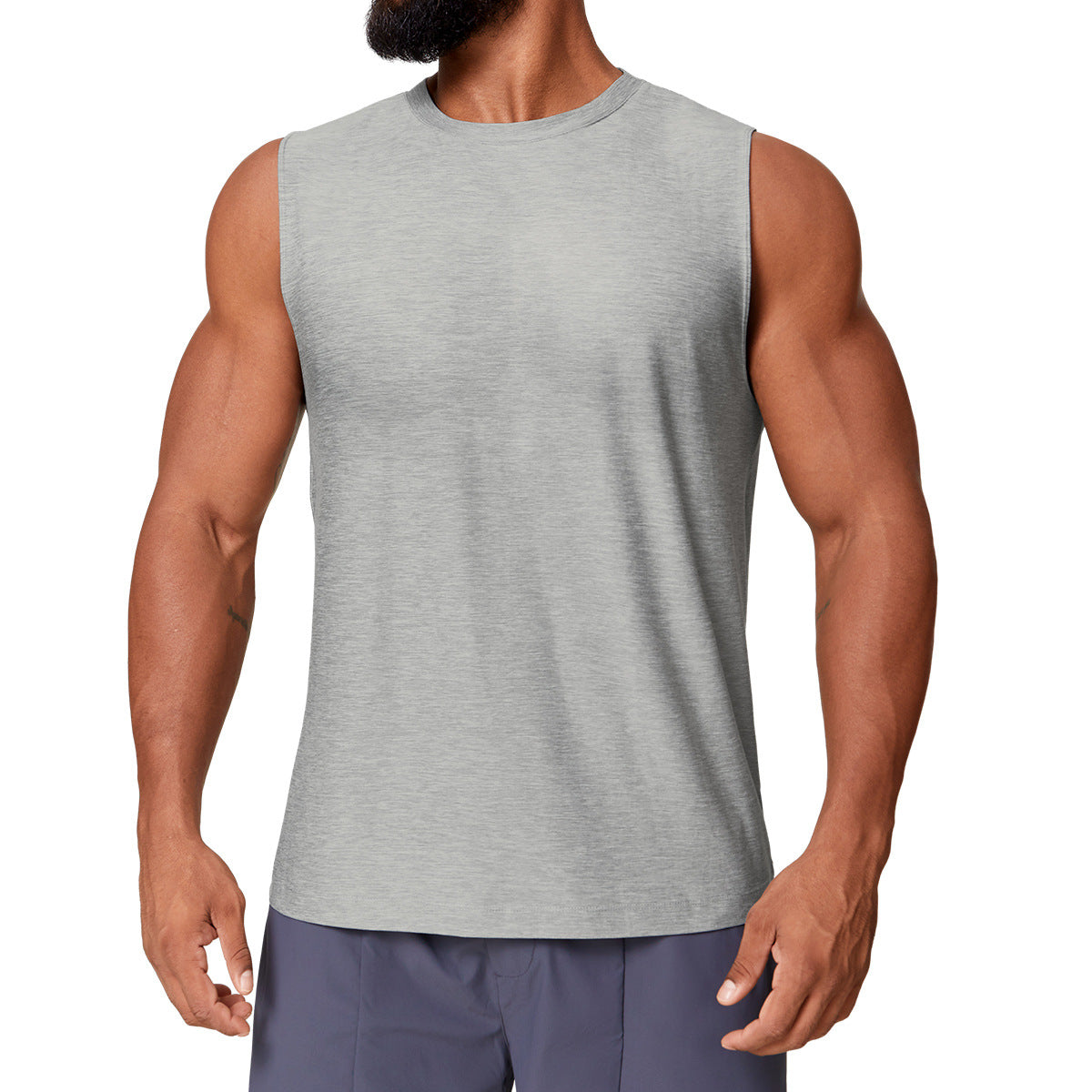 Men’s Quick-Dry Two-Tone Sleeveless Training Tank Top view 5