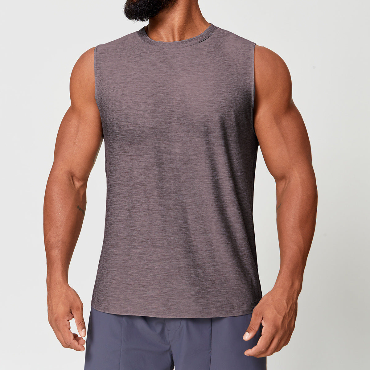 Men’s Quick-Dry Two-Tone Sleeveless Training Tank Top view 6