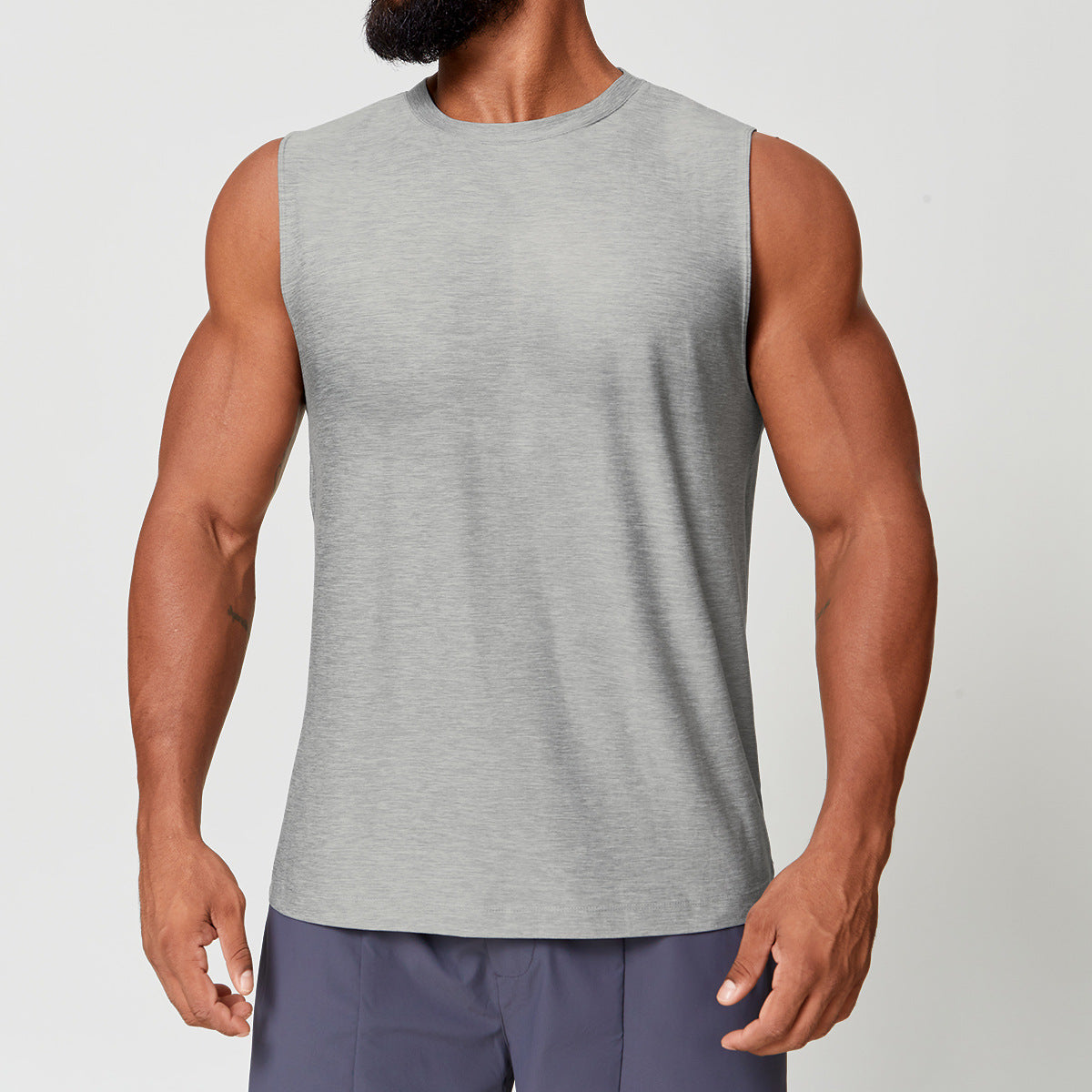 Men’s Quick-Dry Two-Tone Sleeveless Training Tank Top view 8