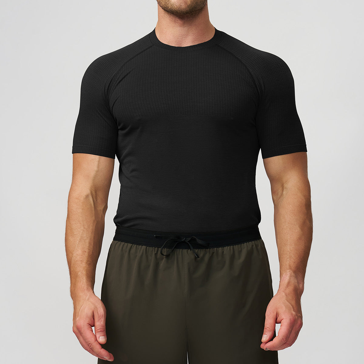 Men’s Seamless Quick-Dry Compression Training T-Shirt