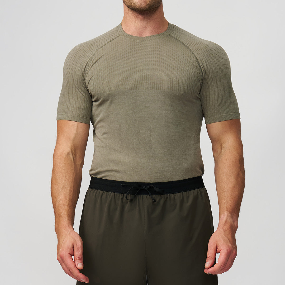 Men’s Seamless Quick-Dry Compression Training T-Shirt view 3