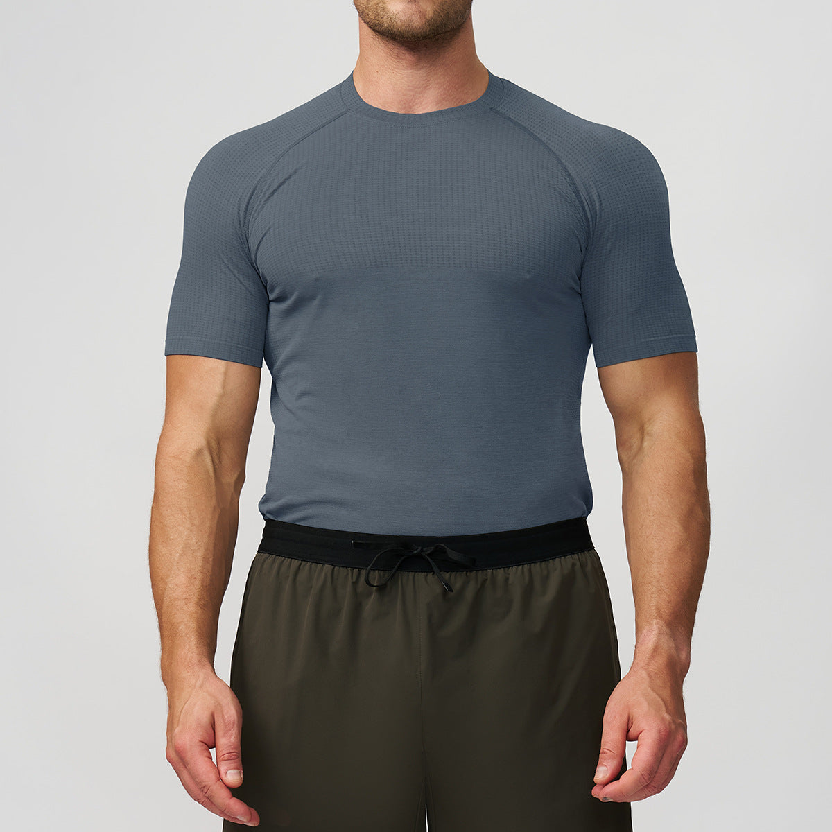 Men’s Seamless Quick-Dry Compression Training T-Shirt view 4