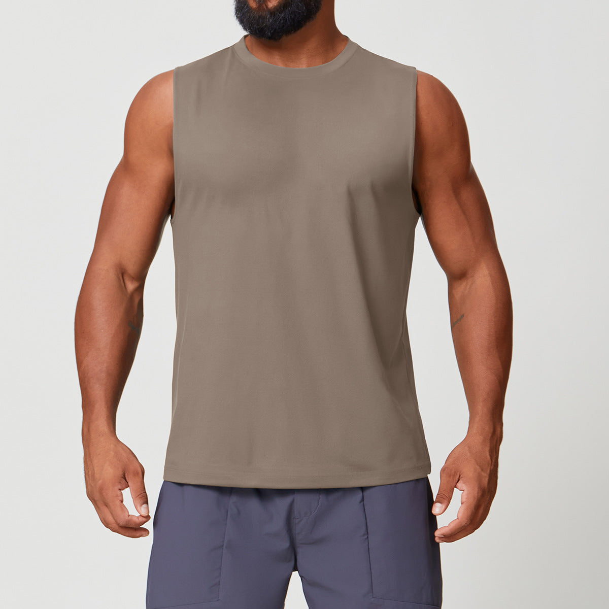 Men’s Sleeveless Quick-Dry Double-Brushed Training Tank Top view 2