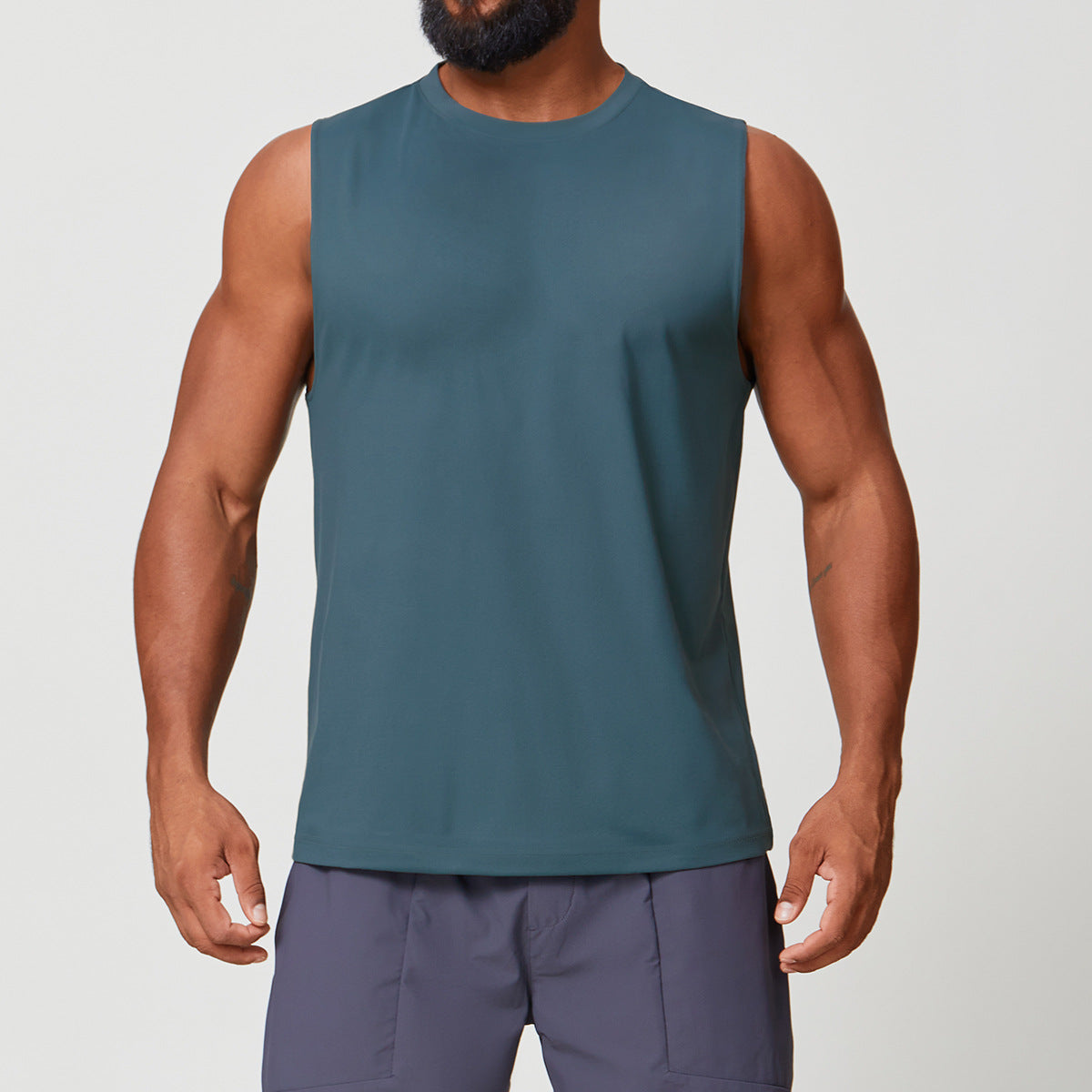 Men’s Sleeveless Quick-Dry Double-Brushed Training Tank Top view 3