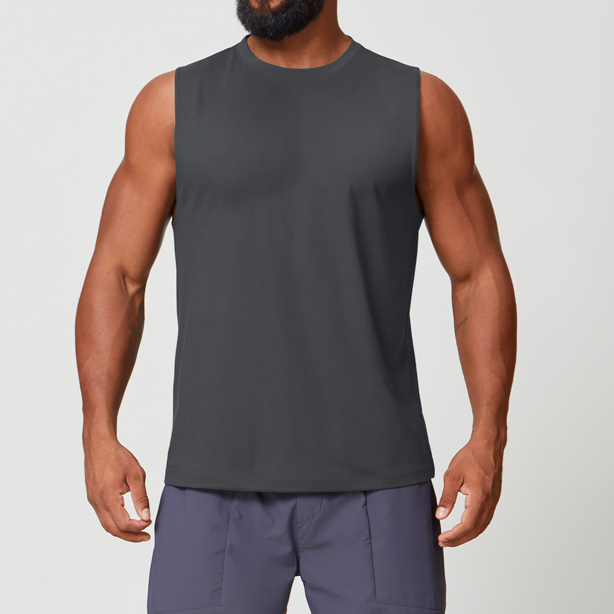 Men’s Sleeveless Quick-Dry Double-Brushed Training Tank Top view 4