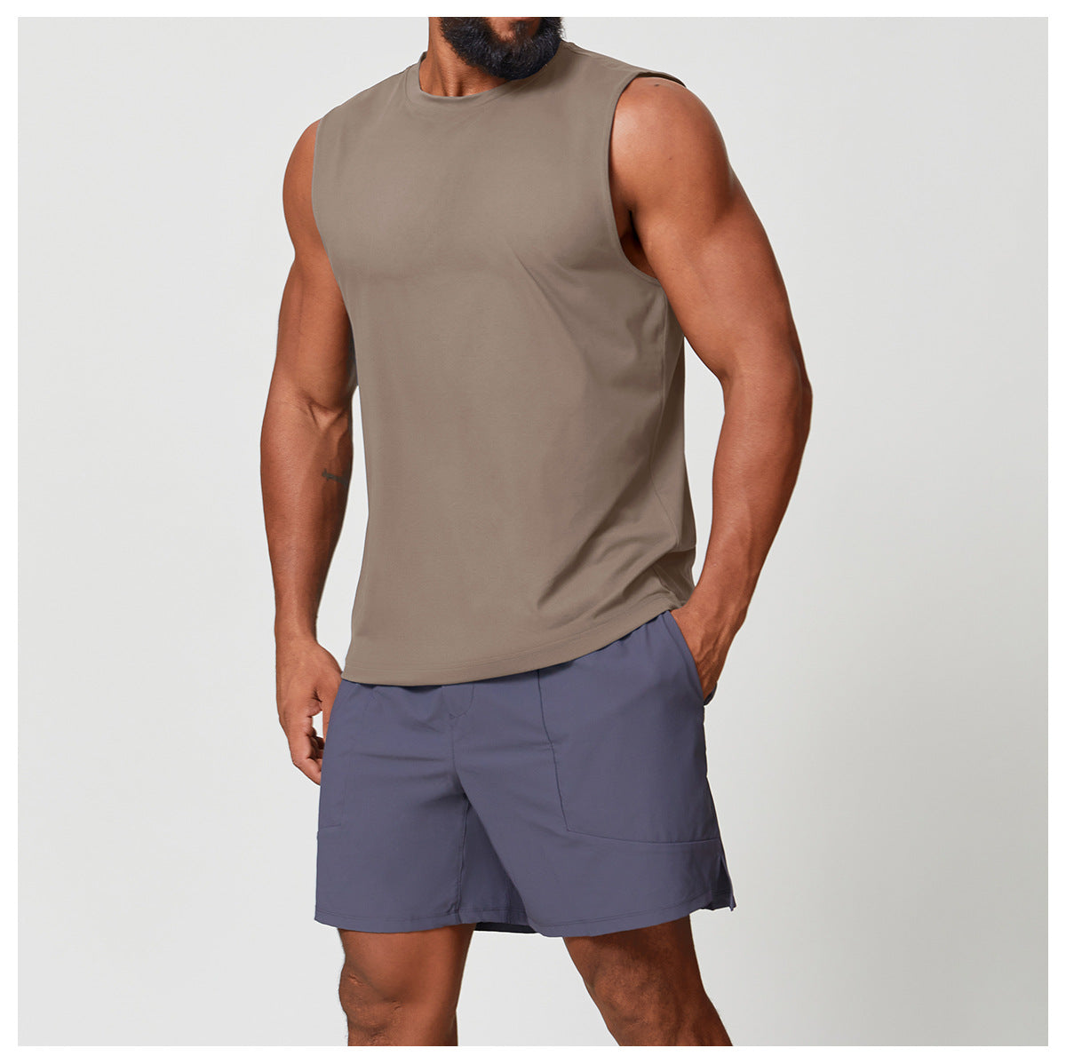 Men’s Sleeveless Quick-Dry Double-Brushed Training Tank Top view 7