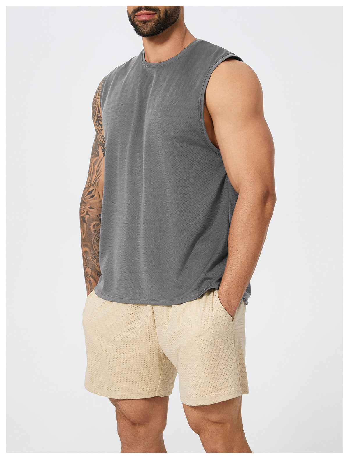 Men’s Sleeveless Quick-Dry Sports Tank Top view 4