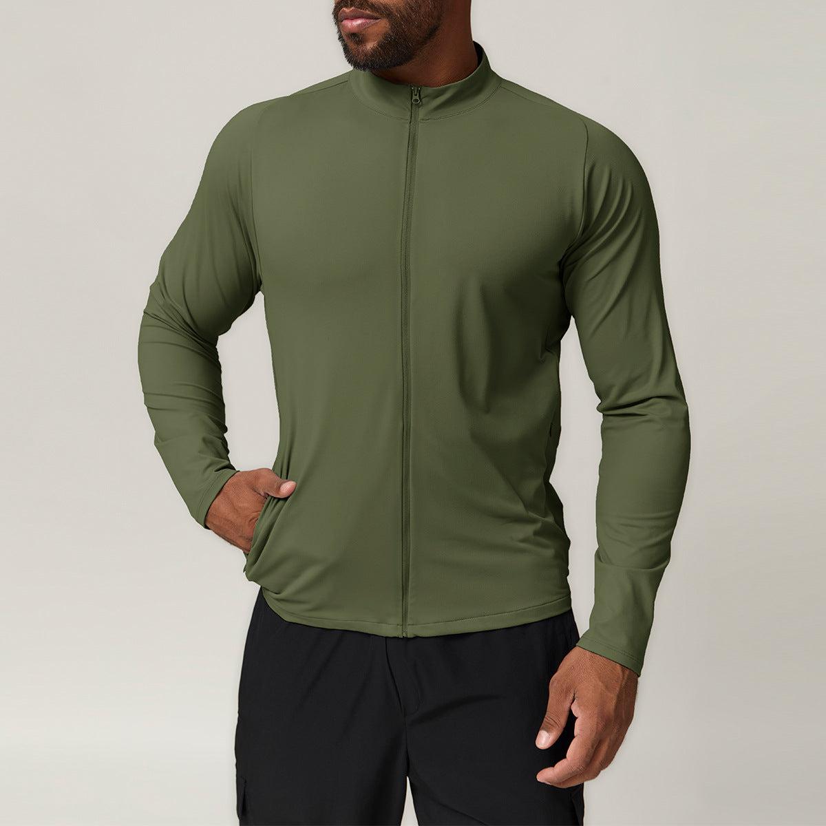 Men’s Stand Collar Full-Zip Training Jacket view 2