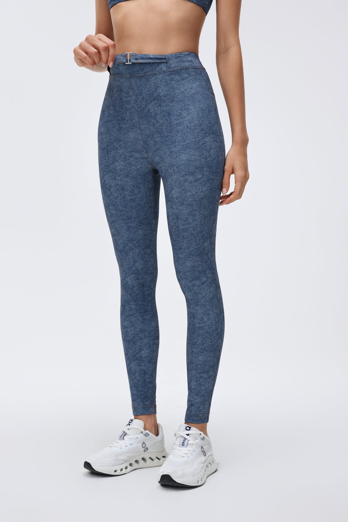 Tight Ultra High-waist Crop Pants Denim-style Print view 3