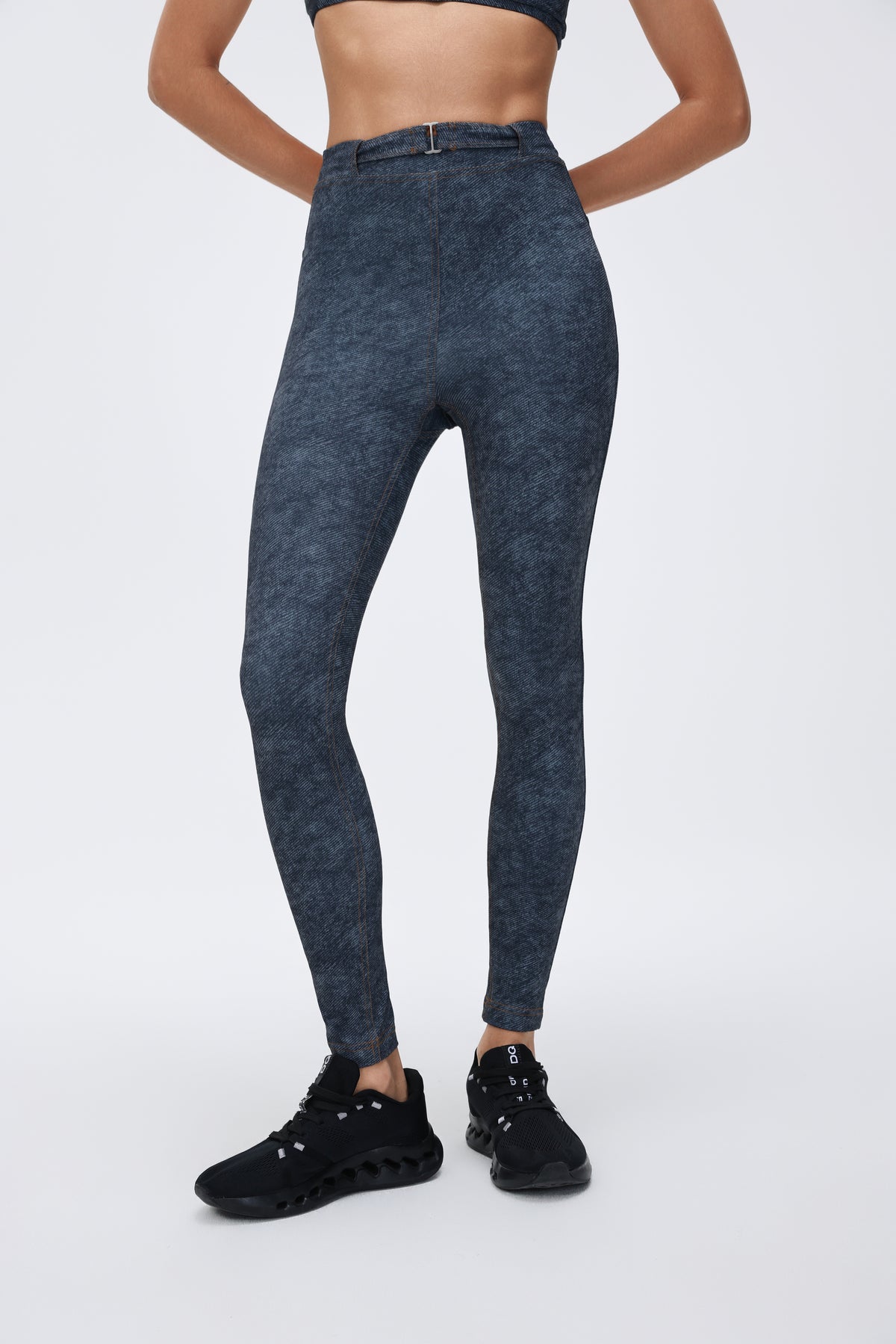 Tight Ultra High-waist Crop Pants Denim-style Print view 5