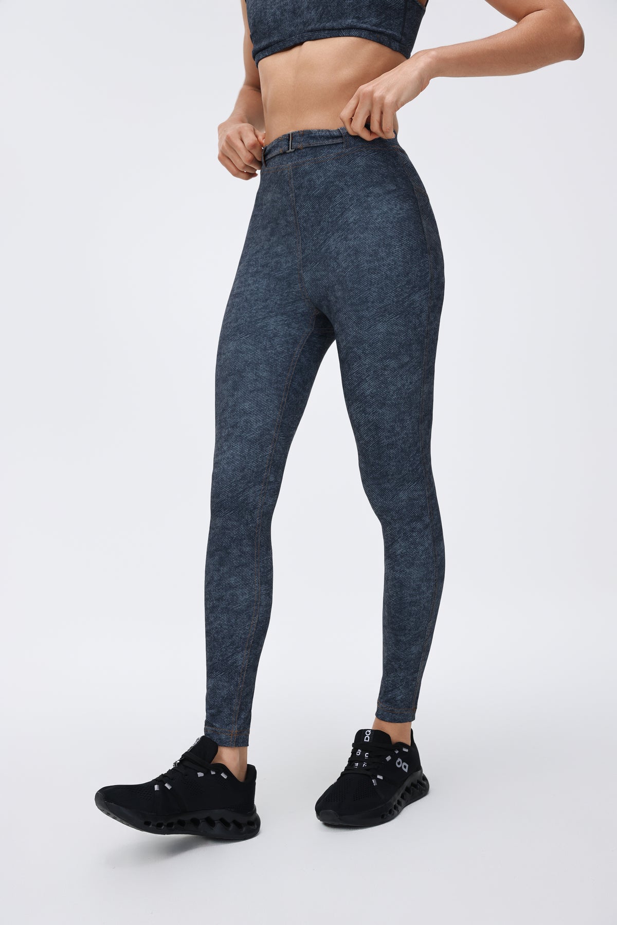 Tight Ultra High-waist Crop Pants Denim-style Print view 6