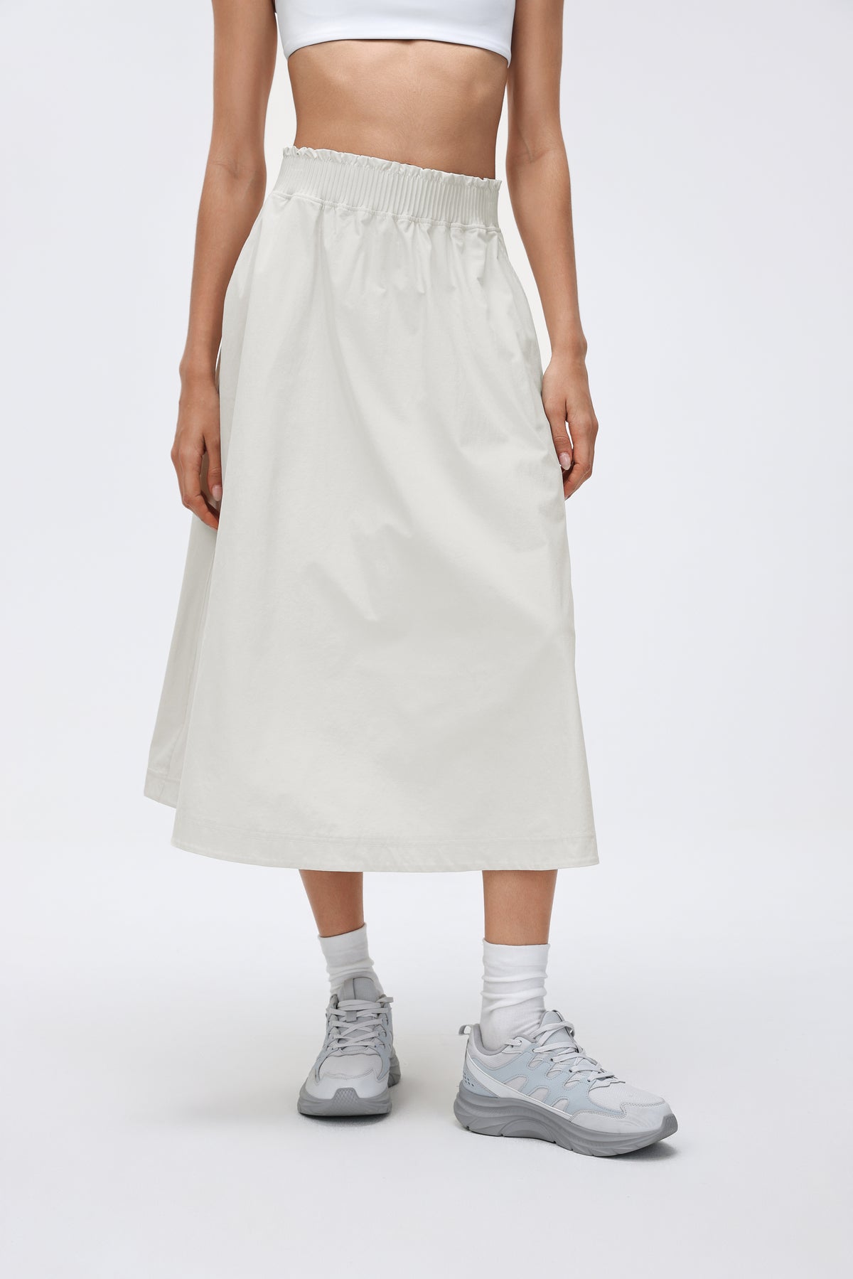 Waist Pleated Midi Skirt view 3