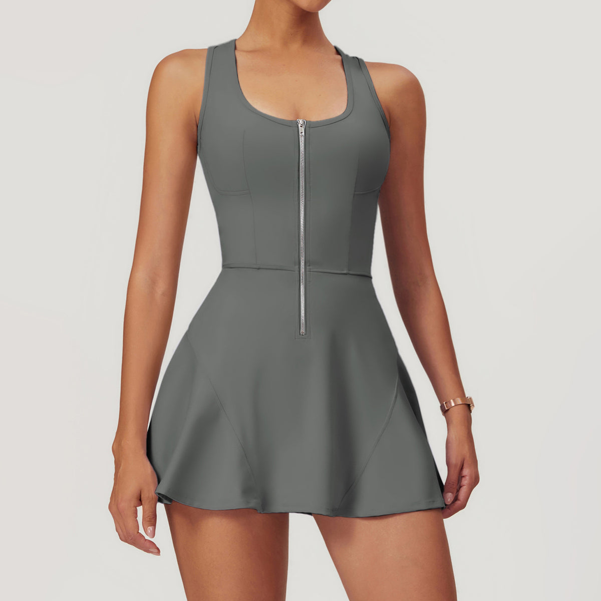 Women’s Built-In Bodysuit Tennis Dress with UV Protection view 3