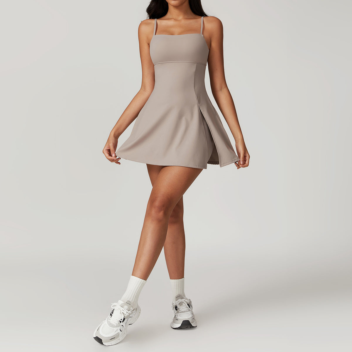 Women’s Built-In Bra Breathable Tennis Dress with Built-In Shorts view 3