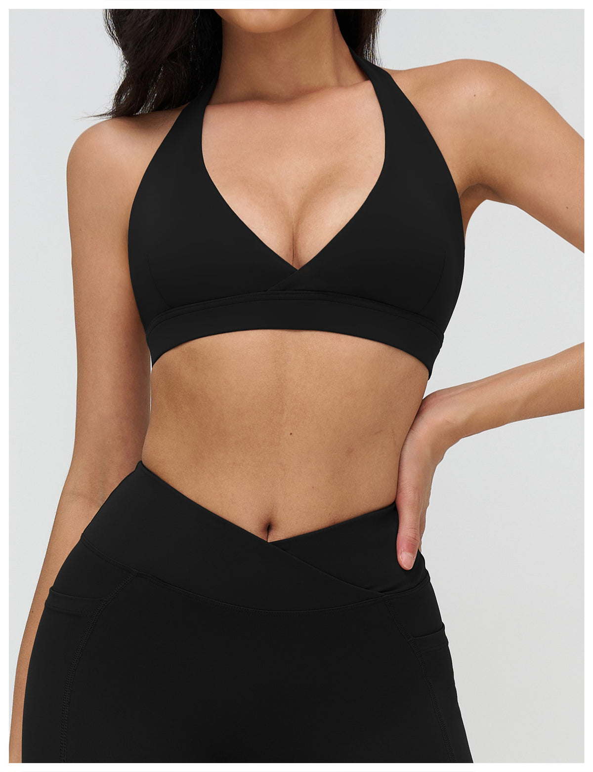 Women’s Cross-Front Halter V-Neck Sports Bra view 8