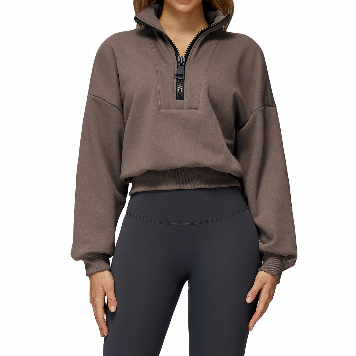 Women’s Half-Zip Fleece Oversized Sweatshirt