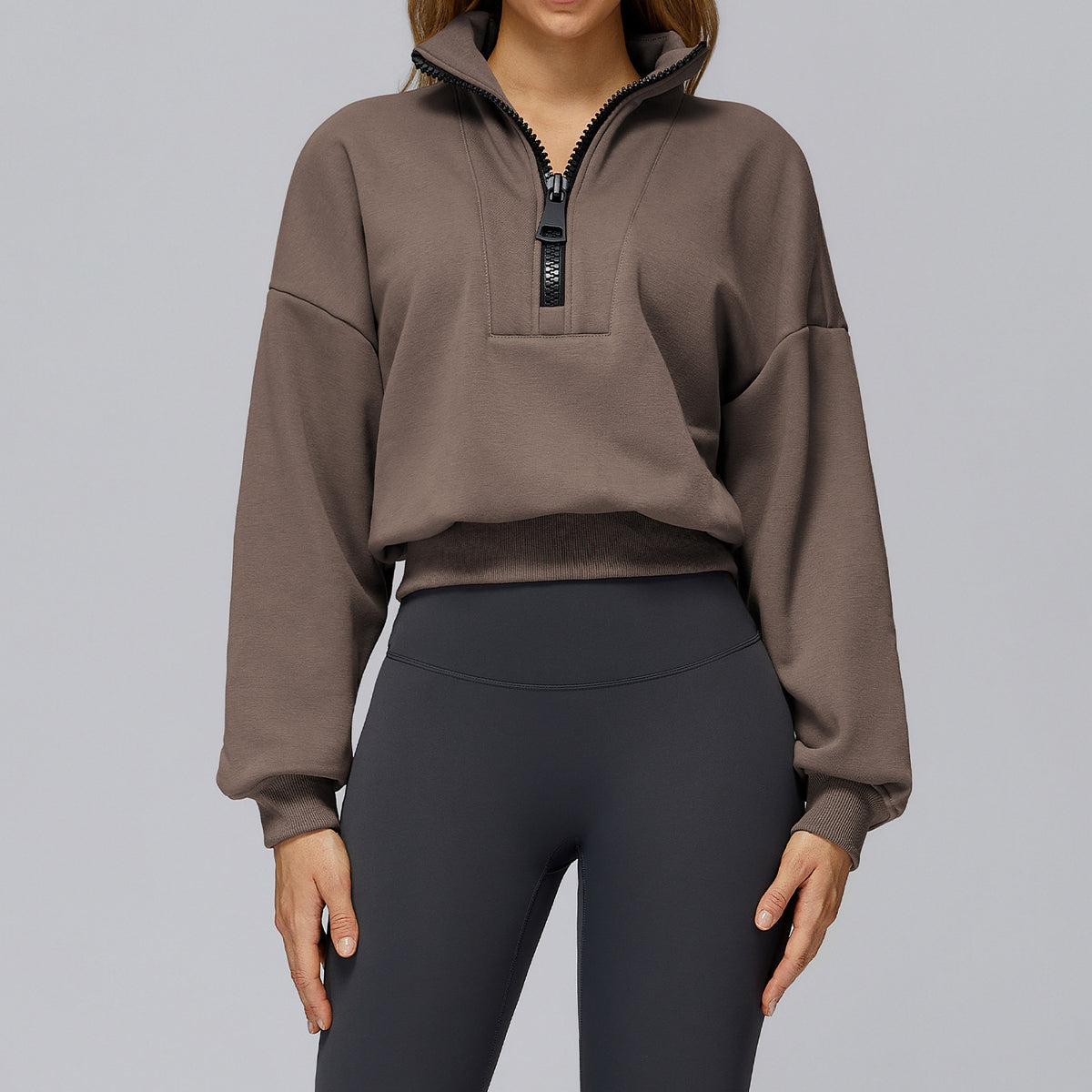 Women’s Half-Zip Fleece Oversized Sweatshirt view 2